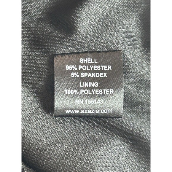 Azazie Womens Size A16 Black Velvet One Shoulder Maxi Slit Dress - Picture 7 of 10